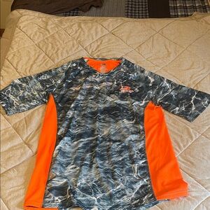 Mossy Oak Orange and Blue Water Camo Shirt